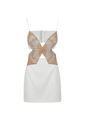 Costarellos Zilia crystal-embellishment mini dress - White