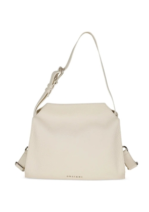 Orciani pebbled leather shoulder bag - Neutrals