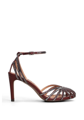 Bibi Lou Serabi crystal-embellished cage sandals - Red