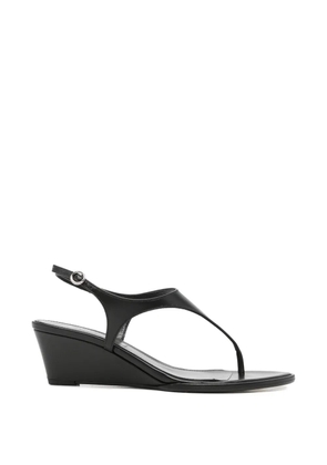 Aeyde Roose leather wedge sandals - Black
