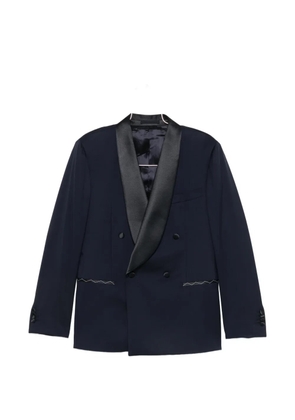 LUIGI BIANCHI MANTOVA double-breasted satin-trim suit - Blue