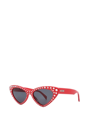 Moschino crystal-embellished cat-eye sunglasses - Red