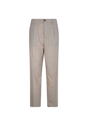 Myths pleated slub-texture trousers - Neutrals