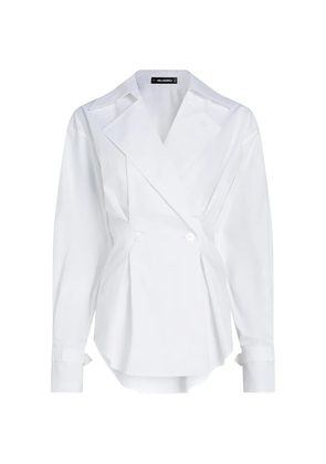 Karl Lagerfeld double-breasted pleated shirt - White