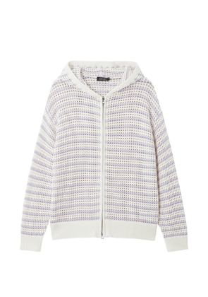 tout a coup striped hoodie - White