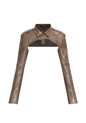 Rick Owens zip-cuff biker jacket - Brown
