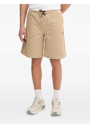 GUESS USA Korbin monogram-pattern drawstring shorts - Neutrals