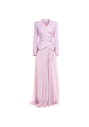 ARAFTU double-breasted pleated dress - Pink