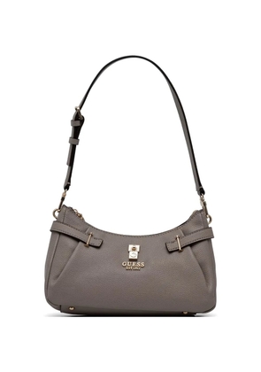 GUESS USA logo-plaque pebbled tote bag - Neutrals