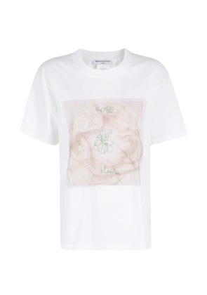 Isabelle Blanche print-detail crew neck T-shirt - White