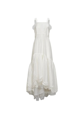 Maurizio lace-embroidered ruffled dress - White