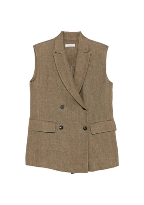 Antonelli Fernando herringbone waistcoat - Green