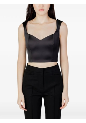 SILENCE LIMITED sweetheart-neck cropped top - Black