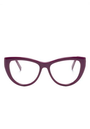 Karl Lagerfeld logo-plaque cat-eye frame glasses - Purple