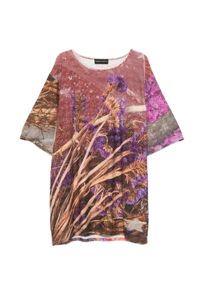 Barbara Bologna printed perforated T-shirt - Pink