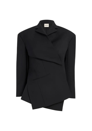 KHAITE Palto asymmetric layered jacket - Black