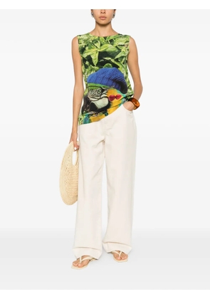 The Artistylist parrot-print sleeveless blouse - Green