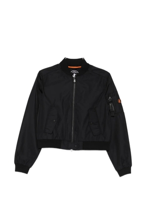 Save The Duck ribbed-trim cropped bomber jacket - Black