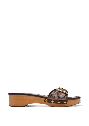 Coach Margot monogram buckled sandals - Brown