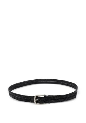 Orciani Plug braided leather belt - Black