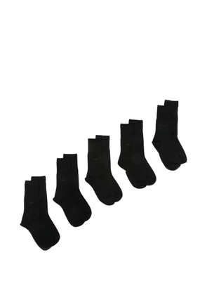 CDLP ribbed-cuff logo-print socks (set of five) - Black