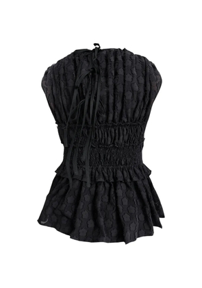 Cecilie Bahnsen shirred cloqué top - Black