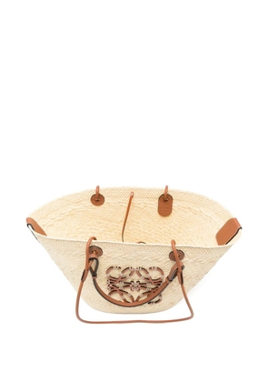 LOEWE Anagram logo woven tote bag - Neutrals