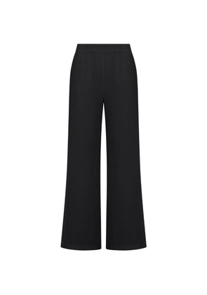 120% Lino wide-leg linen trousers - Black