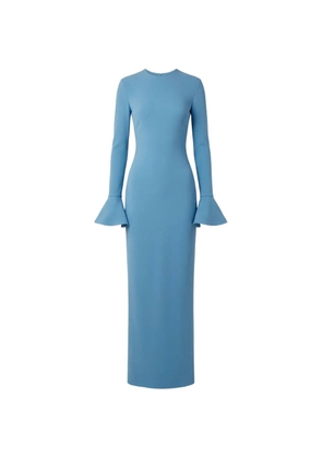 Solace London The Alicia maxi flared-cuff dress - Blue