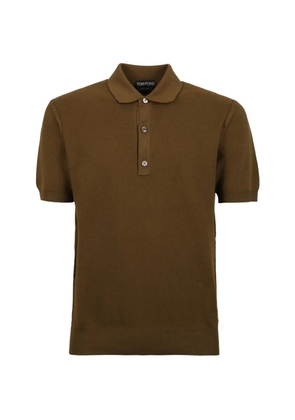 TOM FORD button cotton polo shirt - Brown