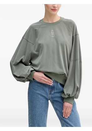 GUESS USA embellished balloon-sleeve sweatshirt - Green