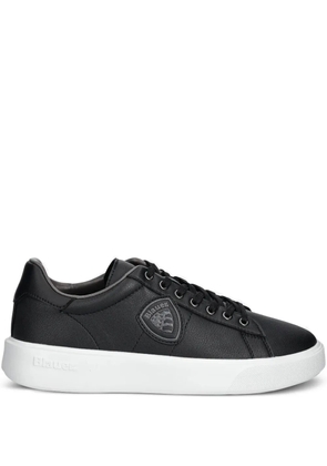 Blauer logo-patch leather sneakers - Black