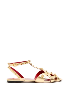 Valentino Garavani Studdy sandal in laminated nappa 05mm - Gold