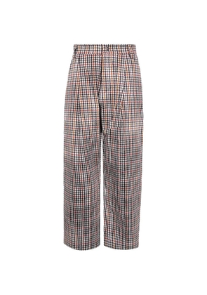 Pierre-Louis Mascia houndstooth-pattern pleated trousers - White