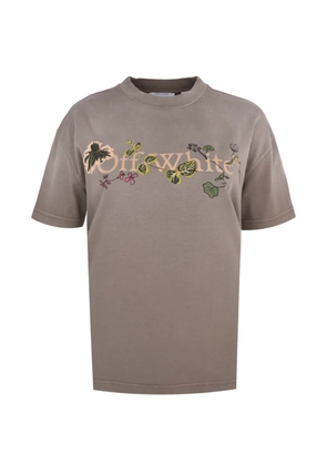 Off-White floral-print logo T-shirt - Neutrals