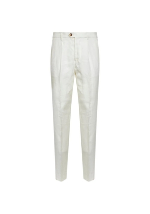 Brunello Cucinelli pleated tapered-leg trousers - White