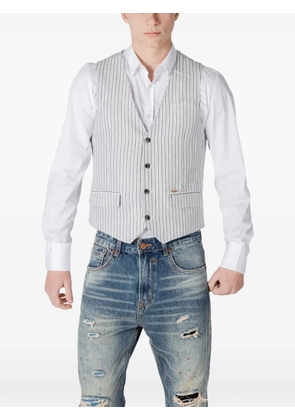 GIANNI LUPO pinstripe waistcoat - Black