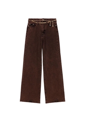 Maje chain-link belt jeans - Brown