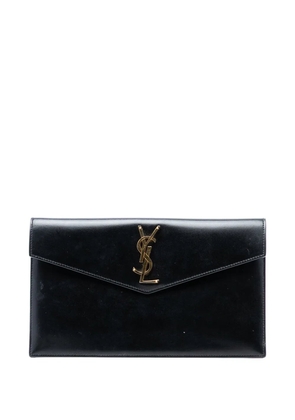 Saint Laurent Pre-Owned 2020 Smooth Shiny Calfskin Monogram Uptown Pouch clutch bag - Black