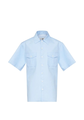 MM6 Maison Margiela button-down short-sleeve cotton shirt - Blue