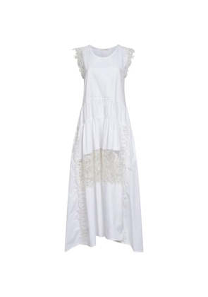 Maurizio lace-trim tiered maxi dress - White