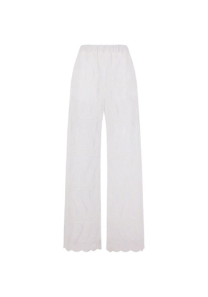 Raquel Diniz paisley lace trousers - White