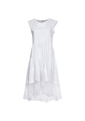Maurizio lace-embroidered ruffled dress - White