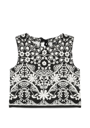 Weekend Max Mara Fanale floral-print cropped top - Black