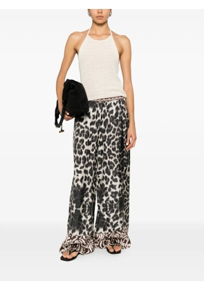 Pierre-Louis Mascia leopard-print palazzo pants - Neutrals
