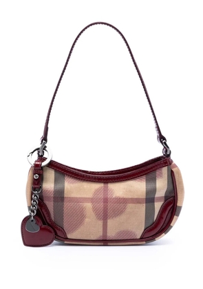 Burberry Pre-Owned 2000-2017 Patent Trimmed House Check Coated Canvas Hearts shoulder bag - Red