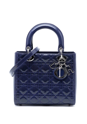 Christian Dior Pre-Owned 2015 Medium Patent Cannage Lady Dior satchel - Blue