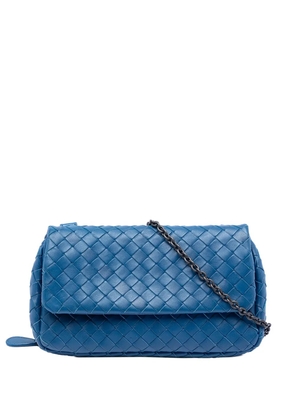 Bottega Veneta Pre-Owned 2012-2026 Mini Nappa Intrecciato Expandable Chain Flap crossbody bag - Blue