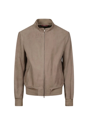 Stewart zip-up suede bomber jacket - Neutrals