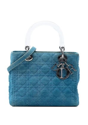 Christian Dior Pre-Owned 1999 Medium Denim Cannage Acrylic Handles Lady Dior satchel - Blue